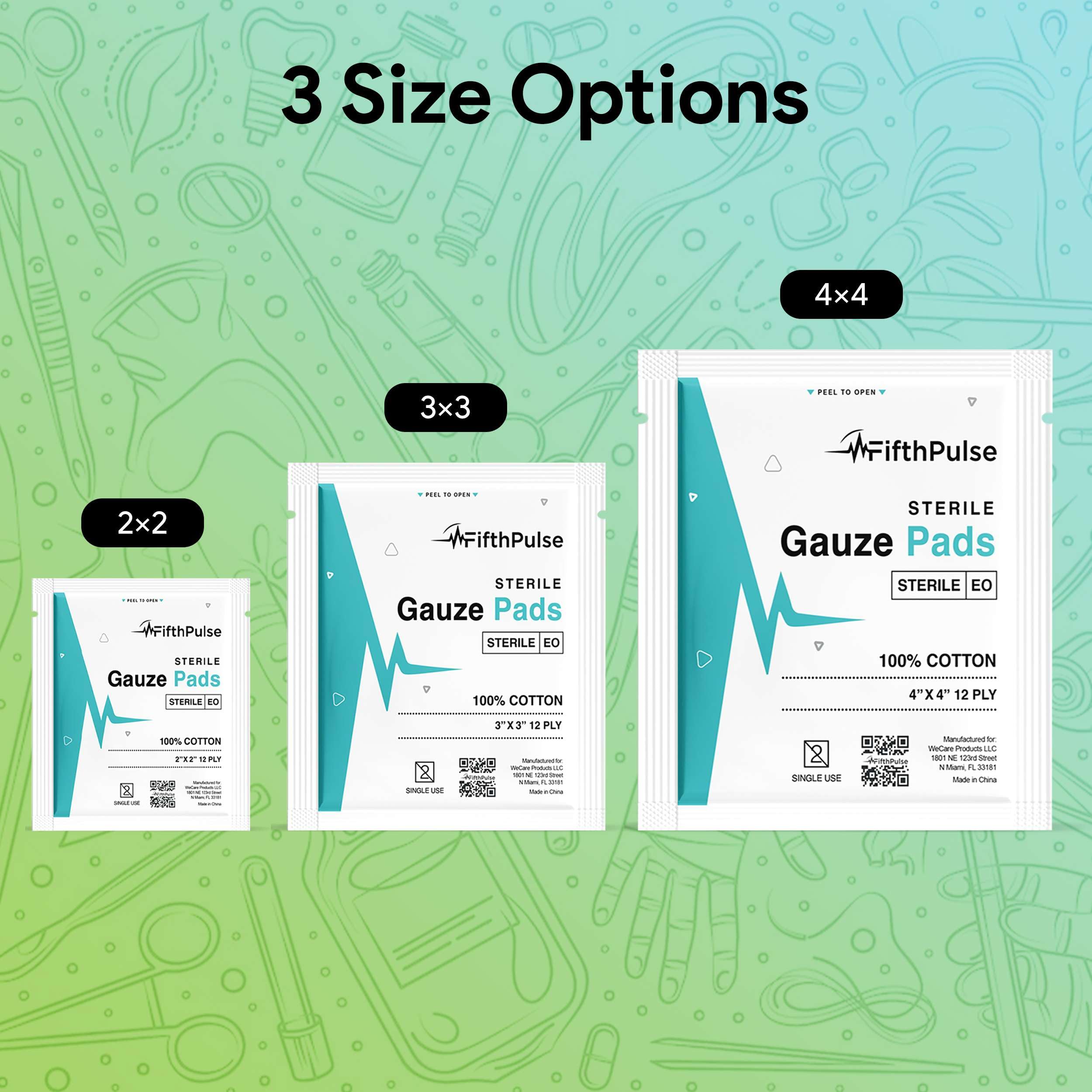 Amazon.com: 2x2 Gauze Pads, Sterile, and Individually Wrapped - 50